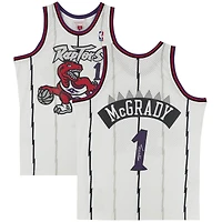 Maillot Swingman Mitchell & Ness autographié par Tracy McGrady des Toronto Raptors en blanc 1998
