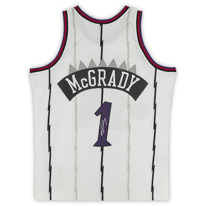 Maillot Swingman Mitchell & Ness autographié par Tracy McGrady des Toronto Raptors en blanc 1998