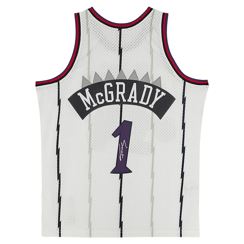 Maillot Swingman blanc Mitchell & Ness 1998 autographié par Tracy McGrady des Raptors de Toronto
