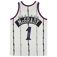 Maillot authentique autographié Mitchell & Ness 1998 des Toronto Raptors par Tracy McGrady White