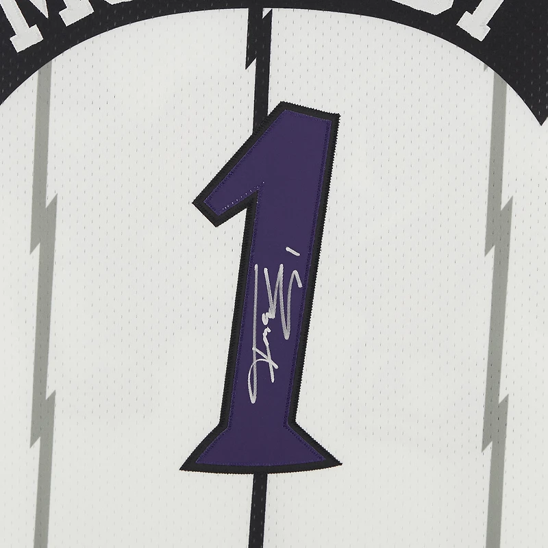 Maillot authentique autographié Mitchell & Ness 1998 des Toronto Raptors par Tracy McGrady White