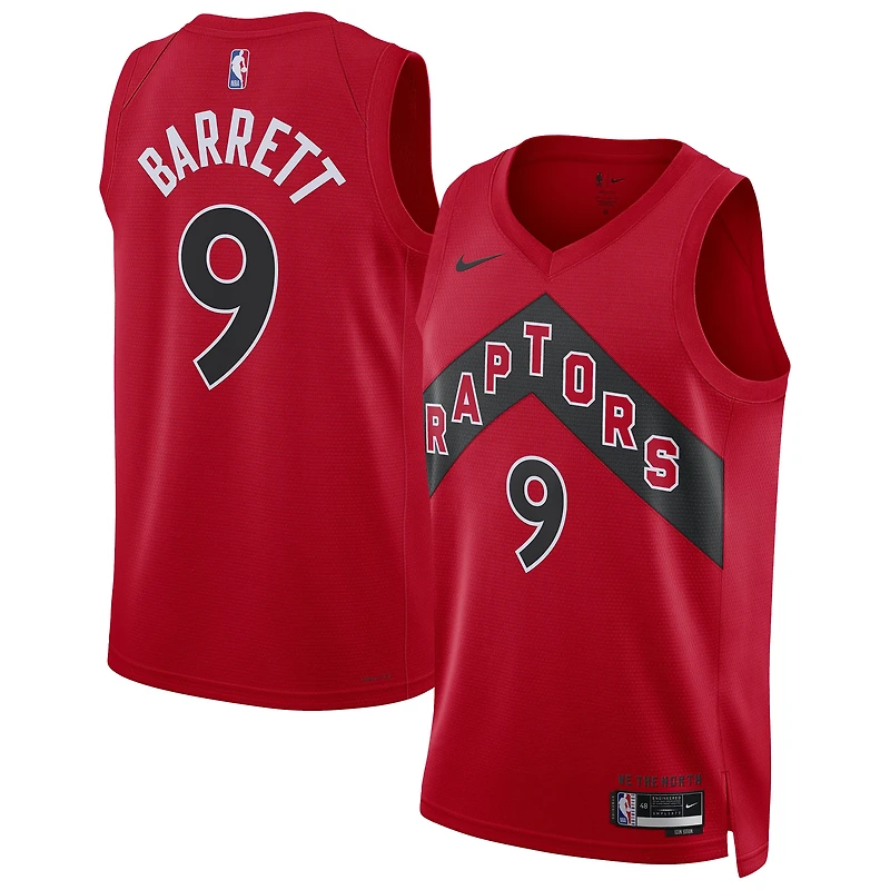 Maillot unisexe Nike RJ Barrett rouge Toronto Raptors Icon Swingman