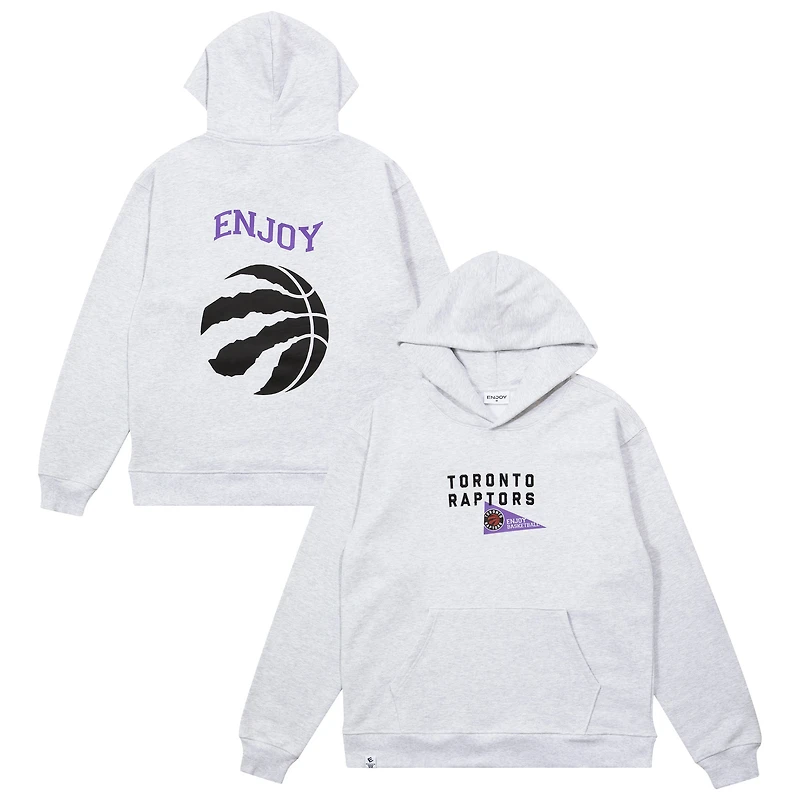 Unisex Enjoy Basketball x Toronto Raptors Heather Gray Hoop Enthusiast Capsule Collection Pullover Hoodie