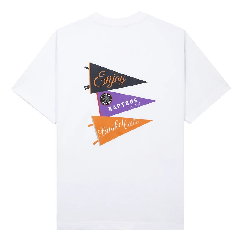 Unisex Enjoy Basketball x Toronto Raptors White Hoop Enthusiast Capsule Collection T-Shirt