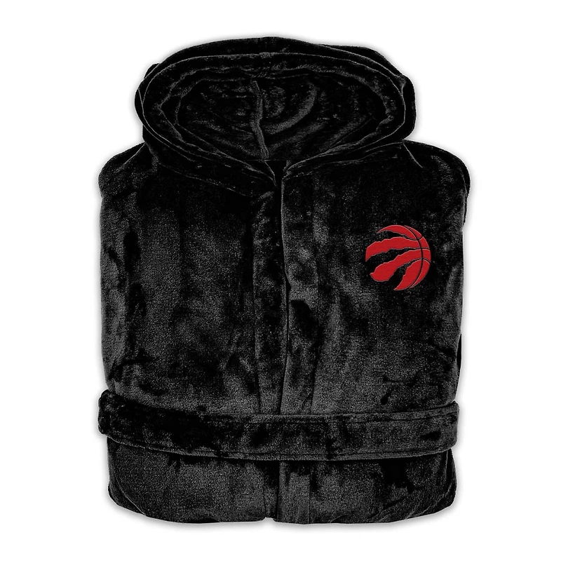 Unisex ISlide Black Toronto Raptors Phantom Hoodie Robe & Mantra Slide Sandals Bundle