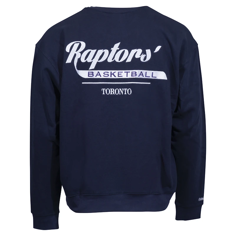 Sweat-shirt unisexe Mitchell & Ness bleu marine Toronto Raptors Hardwood Classics Swag surdimensionné