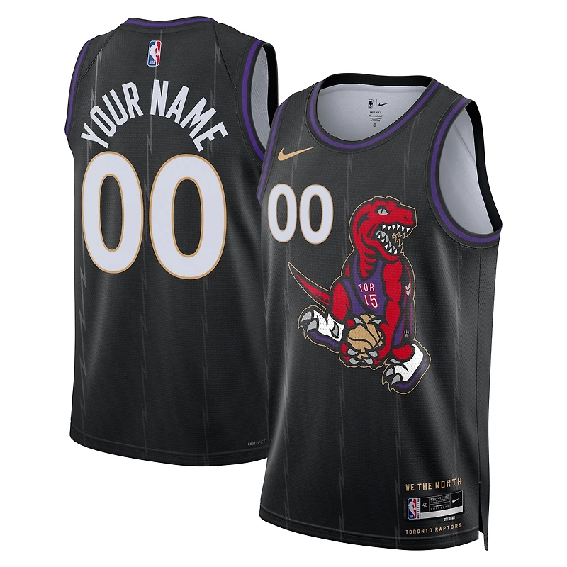 Maillot Swingman personnalisé unisexe Nike noir Toronto Raptors 2024/25 - Édition City