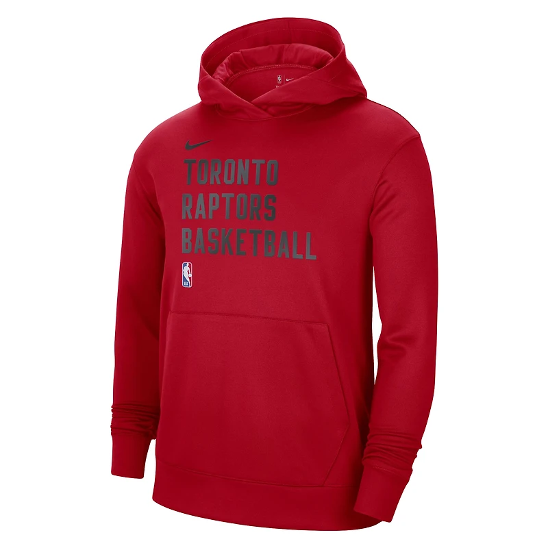 Sweat à capuche unisexe Nike rouge Toronto Raptors 2023/24 Performance Spotlight On-Cour Practice