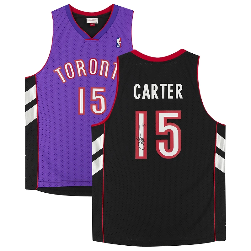 Maillot réplique autographié Mitchell & Ness 1999-2000 violet des Toronto Raptors de Vince Carter