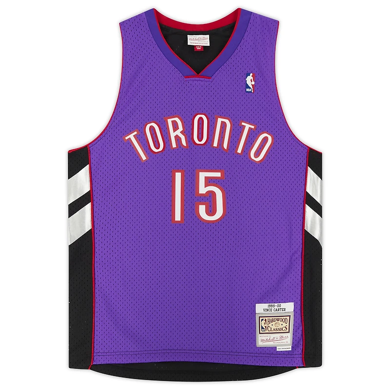 Maillot réplique autographié Mitchell & Ness 1999-2000 violet des Toronto Raptors de Vince Carter