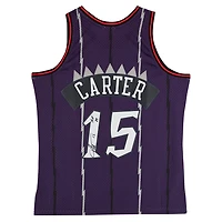 Vince Carter Toronto Raptors Autographed Mitchell & Ness Dark Purple 1998-99 Swingman Jersey with "HOF 24" Inscription