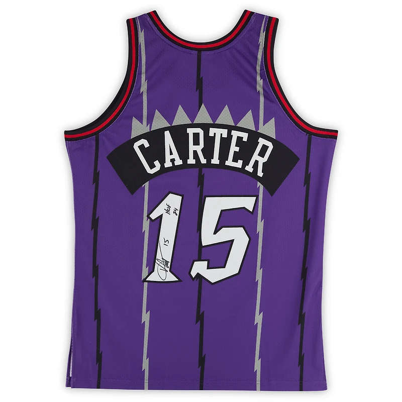 Vince Carter Toronto Raptors Autographed Mitchell & Ness 1998-99 Authentic Jersey with "HOF 24" Inscription