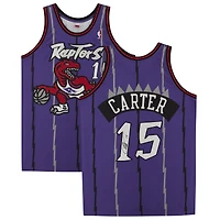 Maillot authentique Mitchell & Ness 1998 autographié par Vince Carter Toronto Raptors