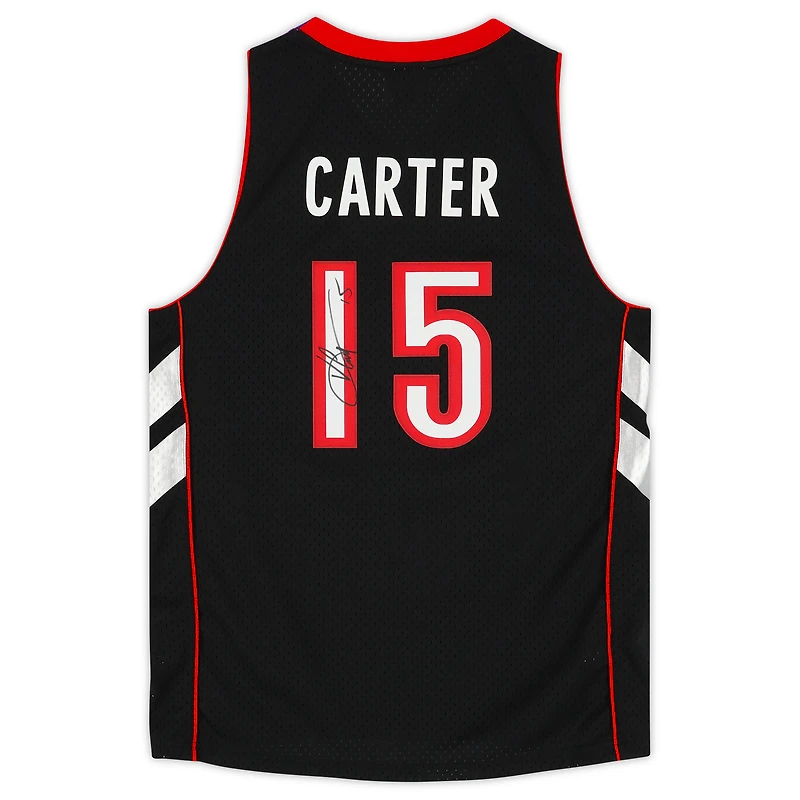 Maillot Swingman Mitchell & Ness violet autographié par Vince Carter des Toronto Raptors 1999-00