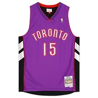 Maillot Swingman Mitchell & Ness violet autographié par Vince Carter des Toronto Raptors 1999-00