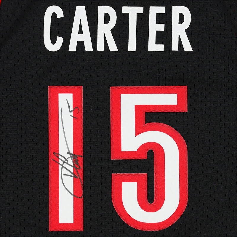 Maillot Swingman Mitchell & Ness violet autographié par Vince Carter des Toronto Raptors 1999-00
