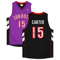 Maillot Swingman Mitchell & Ness violet autographié par Vince Carter des Toronto Raptors 1999-00