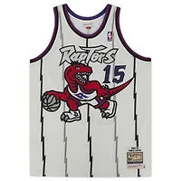 Maillot authentique Mitchell & Ness autographié par Vince Carter Toronto Raptors 1998 blanc