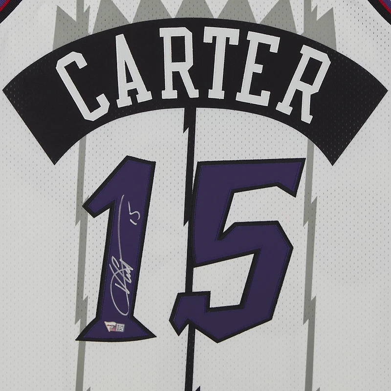 Maillot authentique Mitchell & Ness autographié par Vince Carter Toronto Raptors 1998 blanc