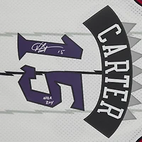 Maillot Swingman Mitchell & Ness autographié par Vince Carter des Toronto Raptors 1998 blanc