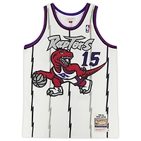 Vince Carter White Toronto Raptors Autographed Mitchell & Ness 1998-99 Authentic Jersey with "98/99 NBA ROY" Inscription