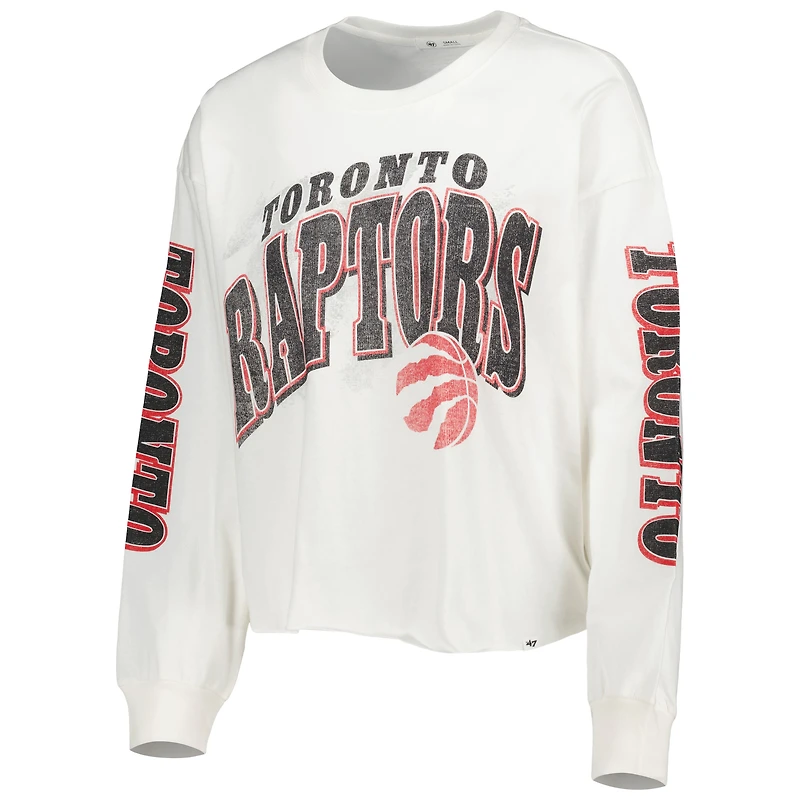 T-shirt court à manches longues et dos brossé Toronto Raptors Parkway '47 pour femmes