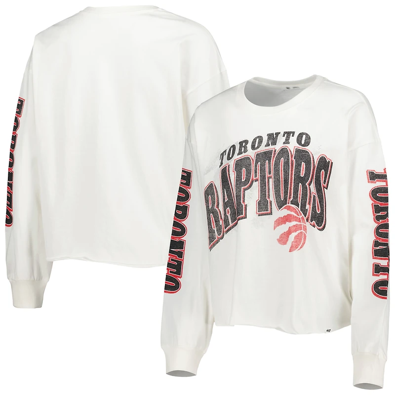 T-shirt court à manches longues et dos brossé Toronto Raptors Parkway '47 pour femmes