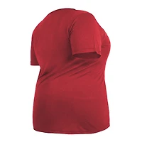 T-shirt à col en V rouge Toronto Raptors 5th & Ocean by New Era pour femme