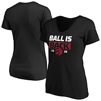 Women's  Black Toronto Raptors Ball Is Back V-Neck T-Shirt