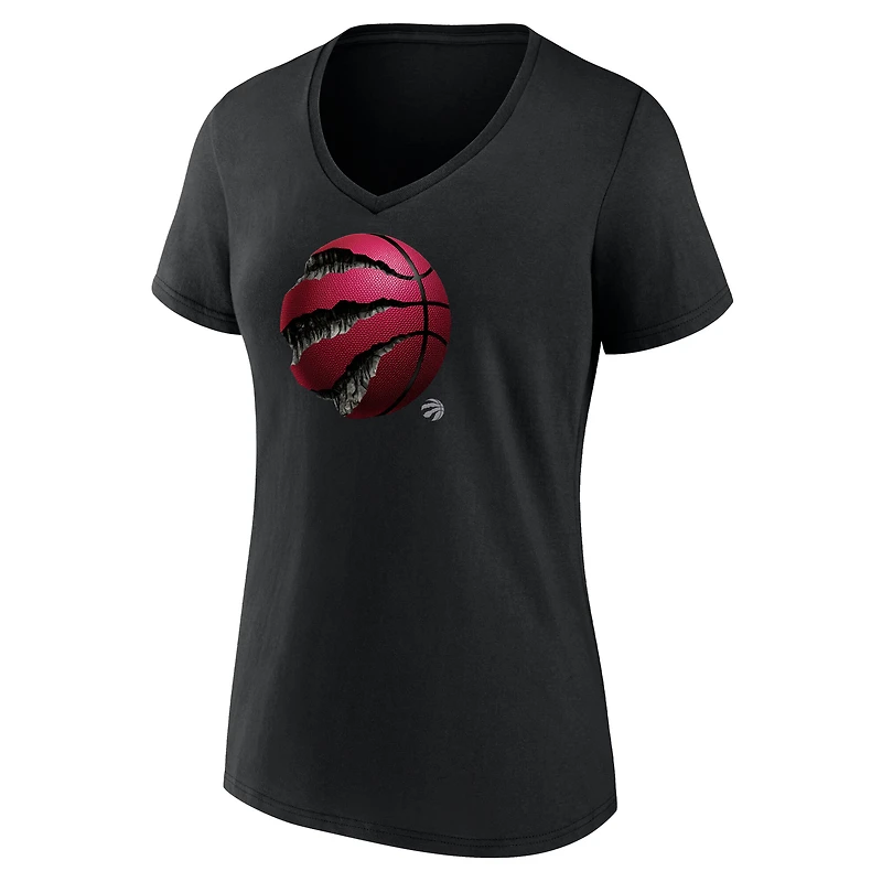 Women's Black Toronto Raptors Midnight Mascot V-Neck T-Shirt