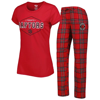 Women's Concepts Sport Red/Black Toronto Raptors Badge Top & Pajama Pants Sleep Set