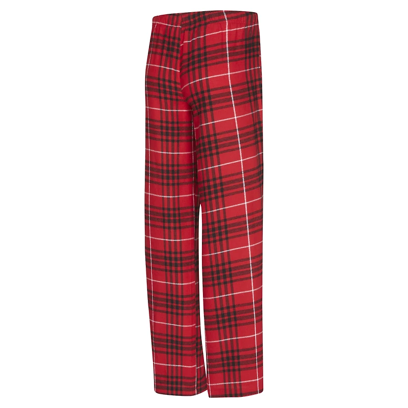 Ensemble de nuit Concepts Sport rouge/noir Toronto Raptors Vector haut et pantalon en flanelle pour femme