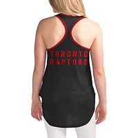 Women's G-III 4Her by Carl Banks Black Toronto Raptors Tater Burnout Racerback - Tank Top