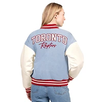 Women's G-III 4Her by Carl Banks  Denim Toronto Raptors Home Field Full-Snap Varsity Jacket