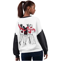 Sweat-shirt G-III 4Her by Carl Banks blanc pour femme avec blocs de couleurs des Toronto Raptors