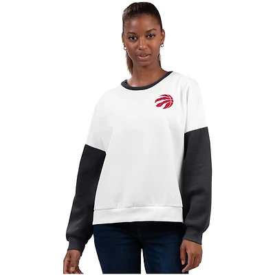 Women's G-III 4Her by Carl Banks White Toronto Raptors Colorblock Pullover Sweatshirt