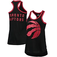 Débardeur noir G-III Sports by Carl Banks pour femmes Toronto Raptors Showdown à encolure dégagée et dos nageur