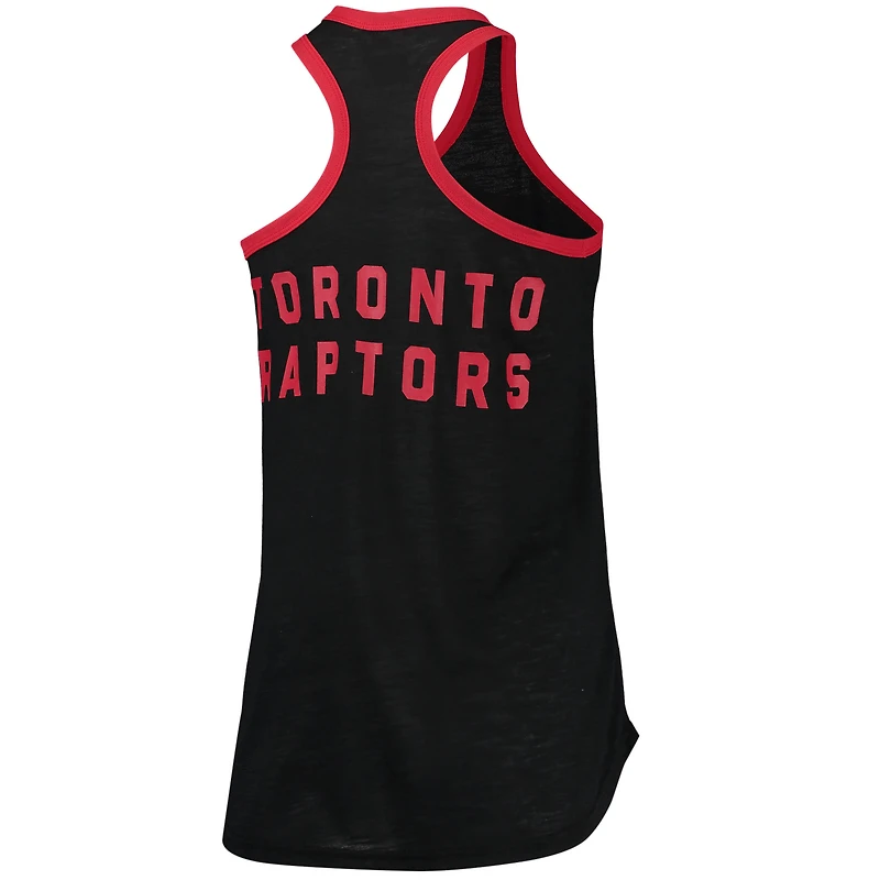 Débardeur noir G-III Sports by Carl Banks pour femmes Toronto Raptors Showdown à encolure dégagée et dos nageur