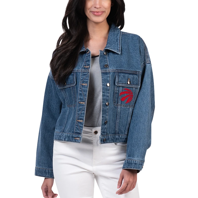 Women's G-III Sports by Carl Banks Toronto Raptors Victory Button-Up Denim Jacket