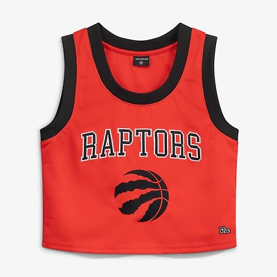 Women's Hype and Vice Red Toronto Raptors Cropped Basketball Scoop Neck Tank Top