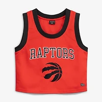 Women's Hype and Vice  Red Toronto Raptors Cropped Basketball Scoop Neck Tank Top