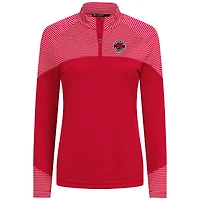 Haut à glissière quart de tour rouge rayures classiques des Raptors Toronto pour femme Levelwear