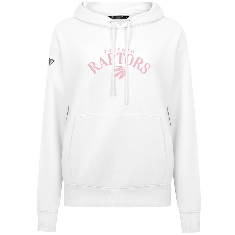 Women's Levelwear  White Toronto Raptors Mother's Day Adorn Arched Pullover Hoodie