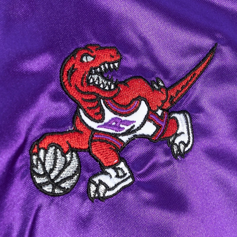 Women's Mitchell & Ness Purple/Red Toronto Raptors Hardwood Classics Satin Raglan - Full-Snap Jacket