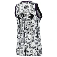 Women's Mitchell & Ness Vince Carter White Toronto Raptors 1998 Doodle Swingman Jersey