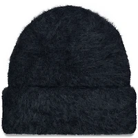Bonnet en tricot à revers pelucheux des Raptors de Toronto New Era noir pour femme