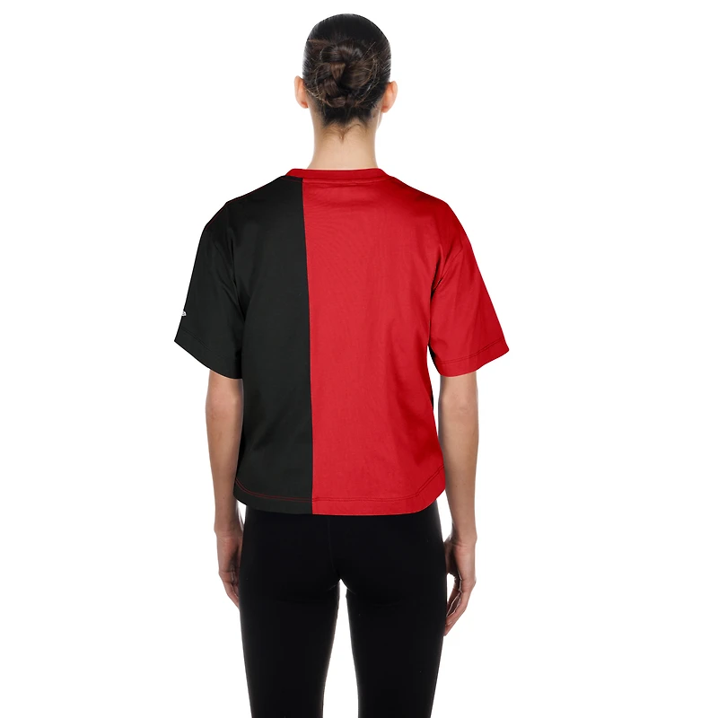 T-shirt court boxy noir recyclé Toronto Raptors pour femme New Era