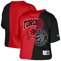 T-shirt court boxy noir recyclé Toronto Raptors pour femme New Era