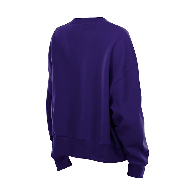 Women's New Era  Purple Toronto Raptors Interlock Boxy Pullover Sweatshirt