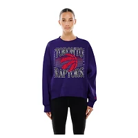 Women's New Era  Purple Toronto Raptors Interlock Boxy Pullover Sweatshirt